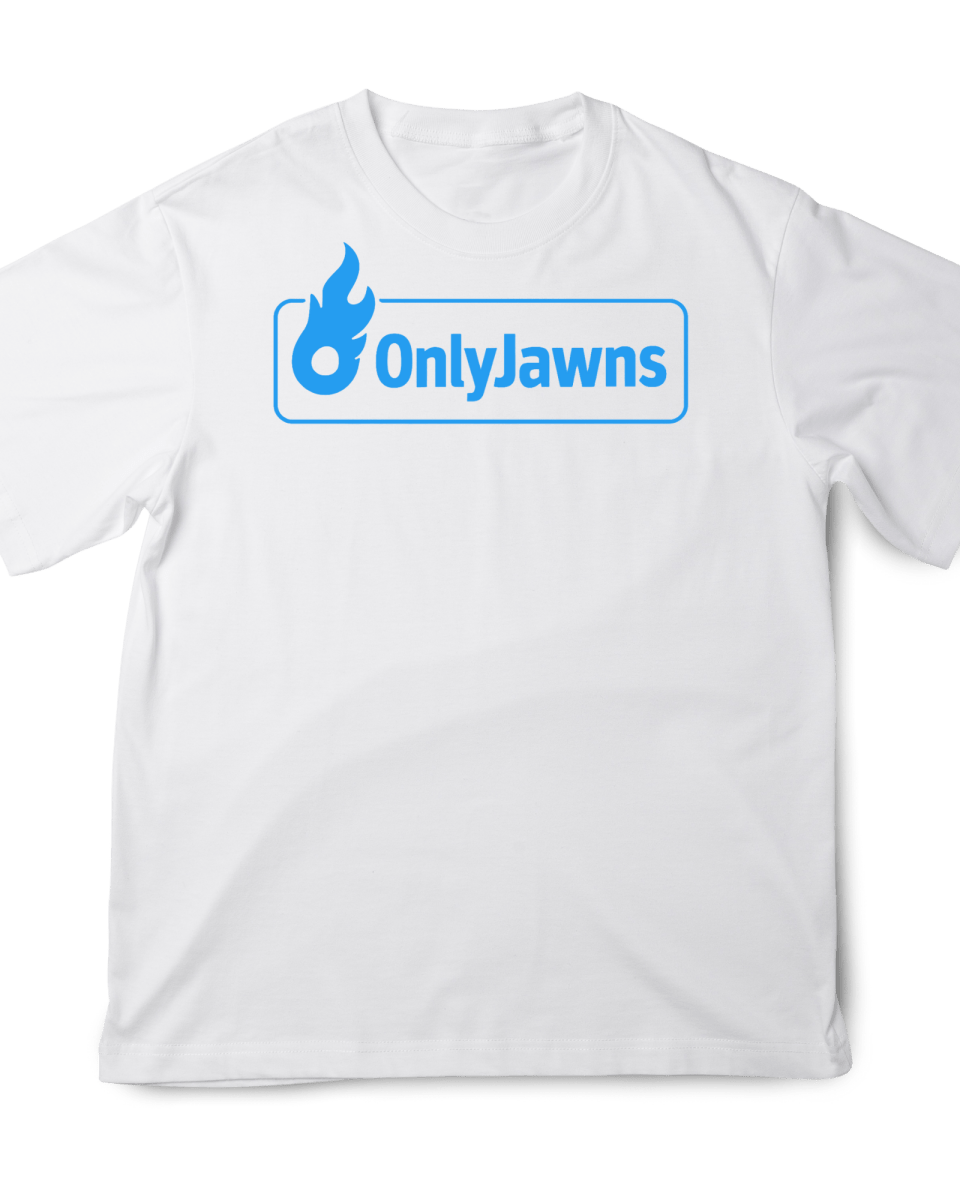 Only Jawns BLUE BOX LOGO - Original Jawns - White T-Shirt - T-Shirt - Jawns on Fire Sneakers & Shoes