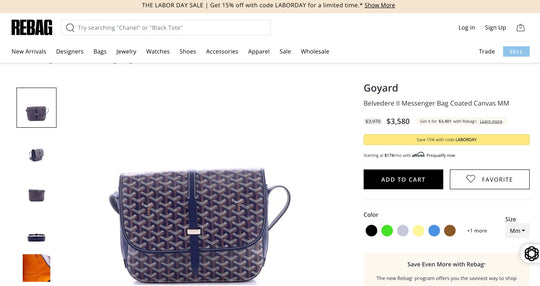 Goyard MM Belvédère Messenger Navy Crossbody Bag