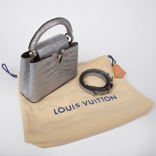 Louis Vuitton Crocodile Capucines BB Silver