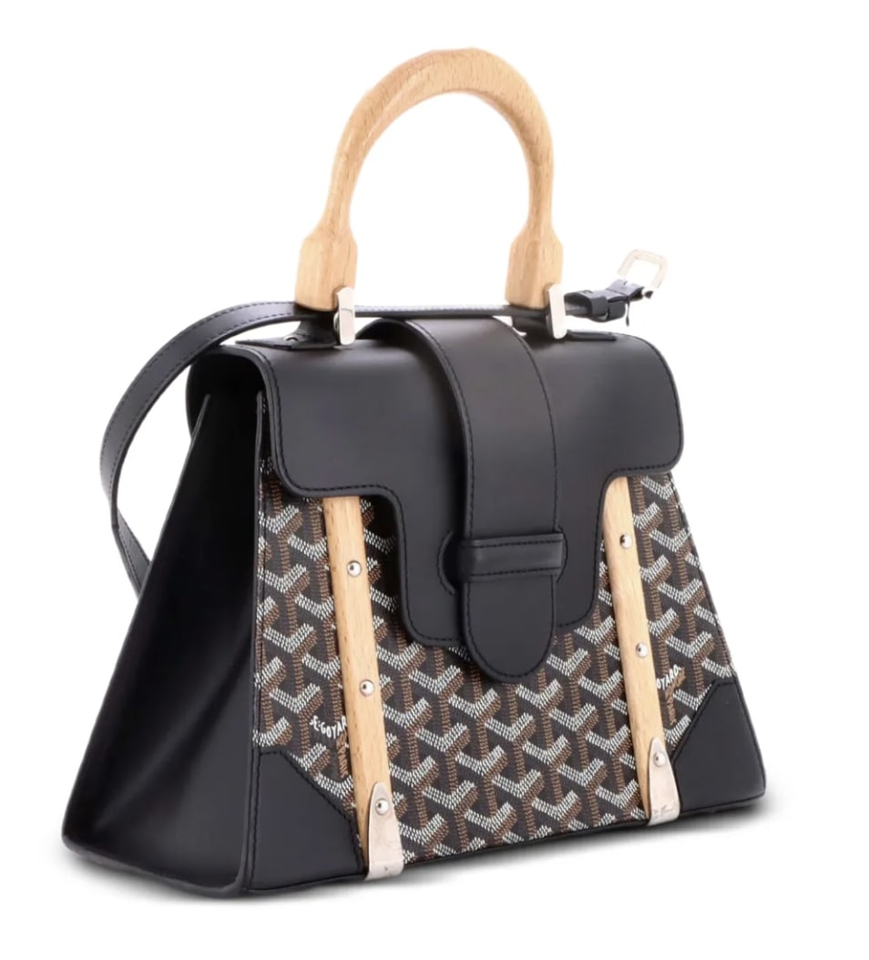 Goyard Black Goyardine Coated Canvas Saigon Structure Top Handle Bag PM