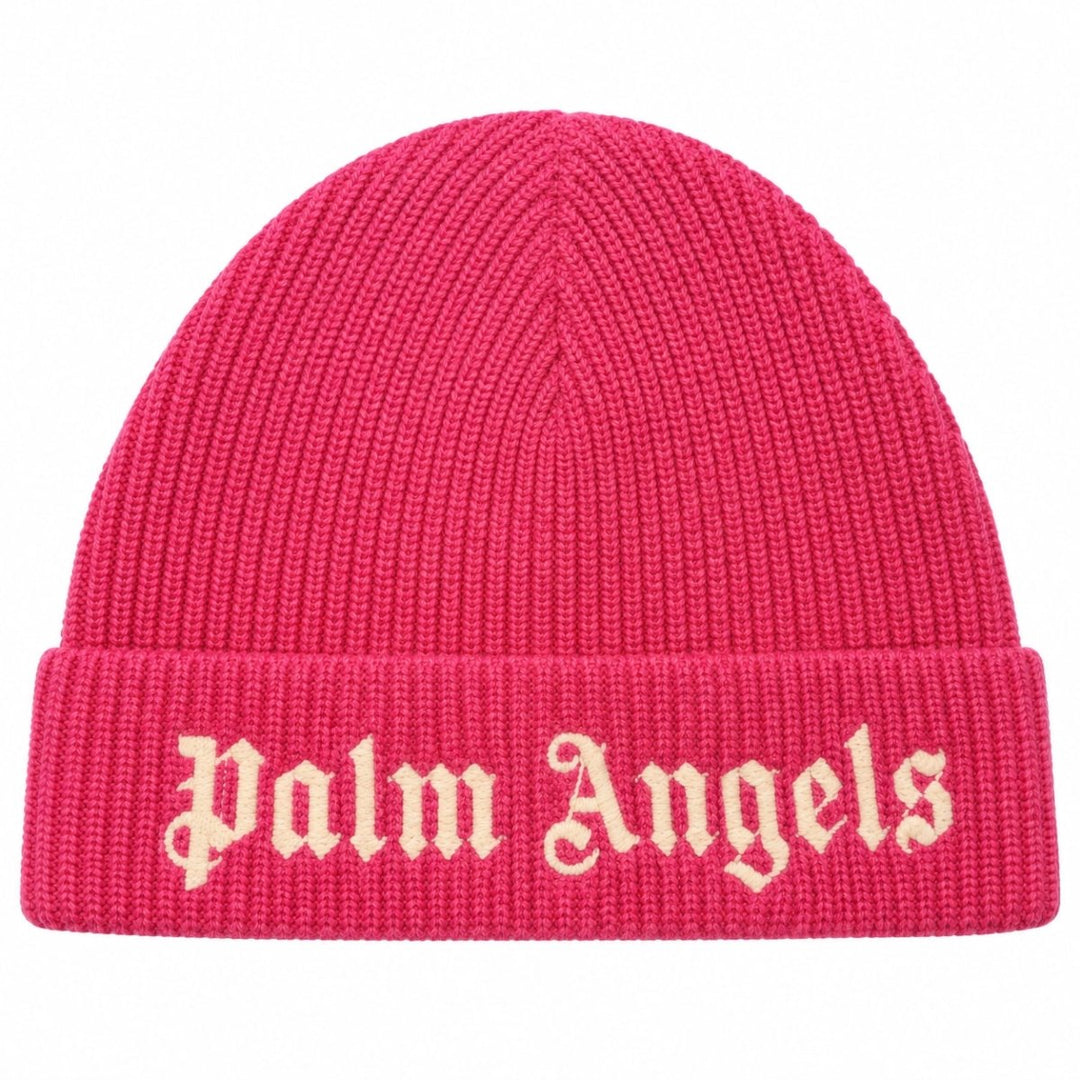Palm Angels Logo-embroidered Ribbed-knit Beanie Pink - Clothing Accessory - Jawns on Fire Sneakers &amp; Shoes