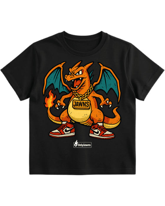 Pokemon Charizard Jordan Jawns - Only Jawns - Black T-Shirt