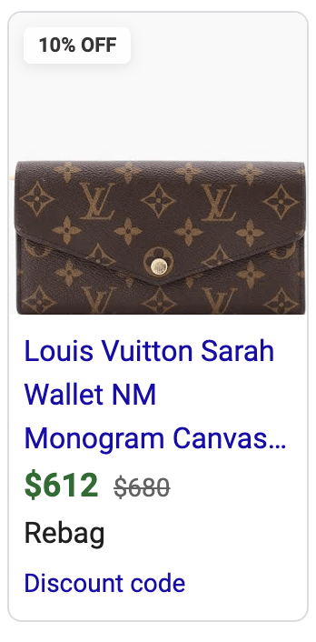 Louis Vuitton Sarah Wallet Monogram Brown