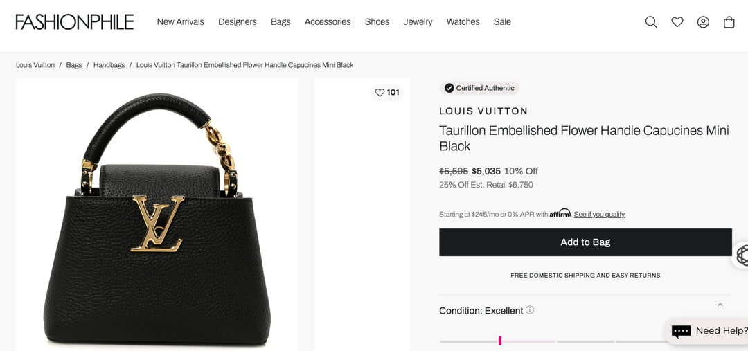Louis Vuitton Capucine Mini MM Taurillon Leather Embellished Flower Black