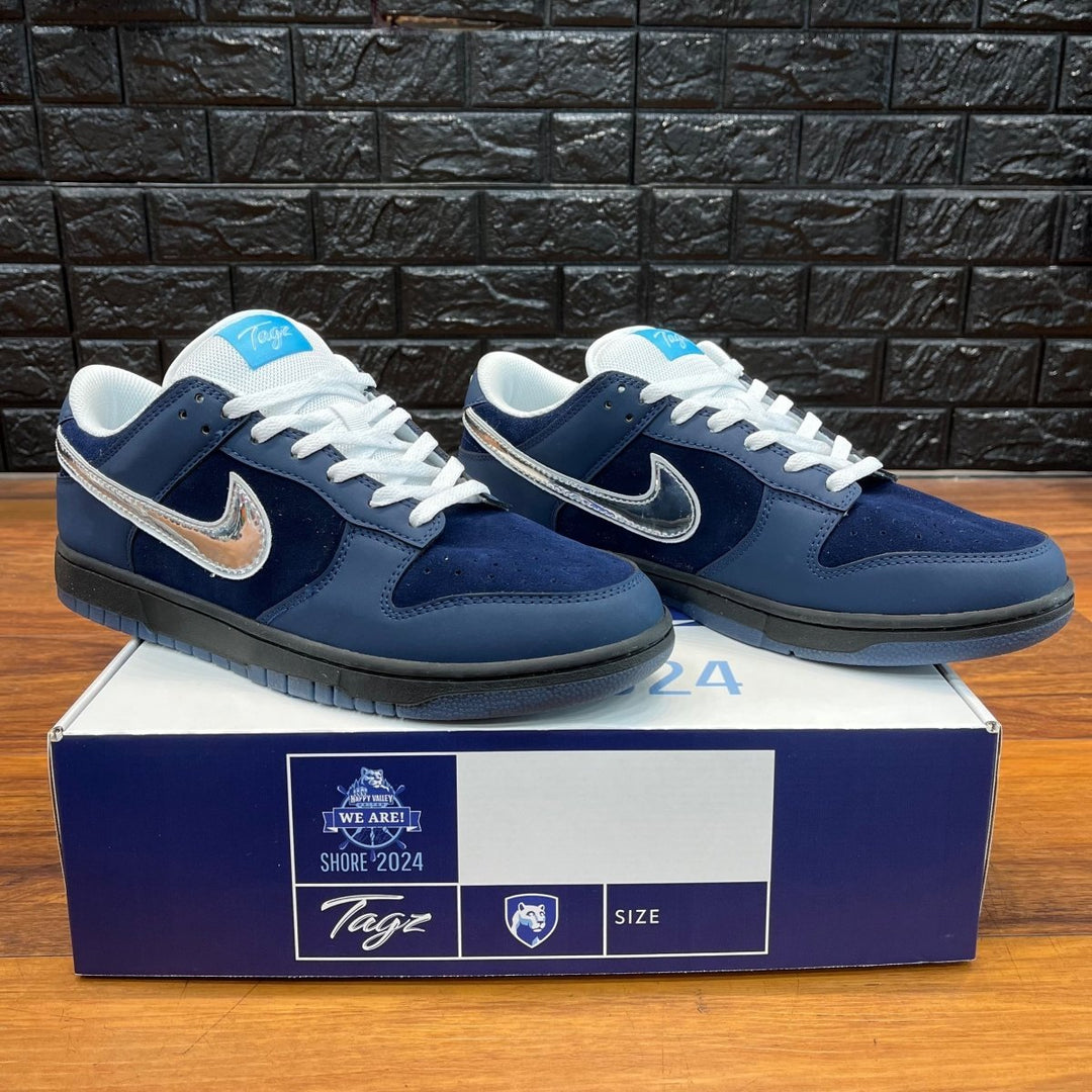 Pre - Order - Custom PSU FTBL SB Dunk Navy Sneaker - Low Sneaker - Jawns on Fire Sneakers & Shoes