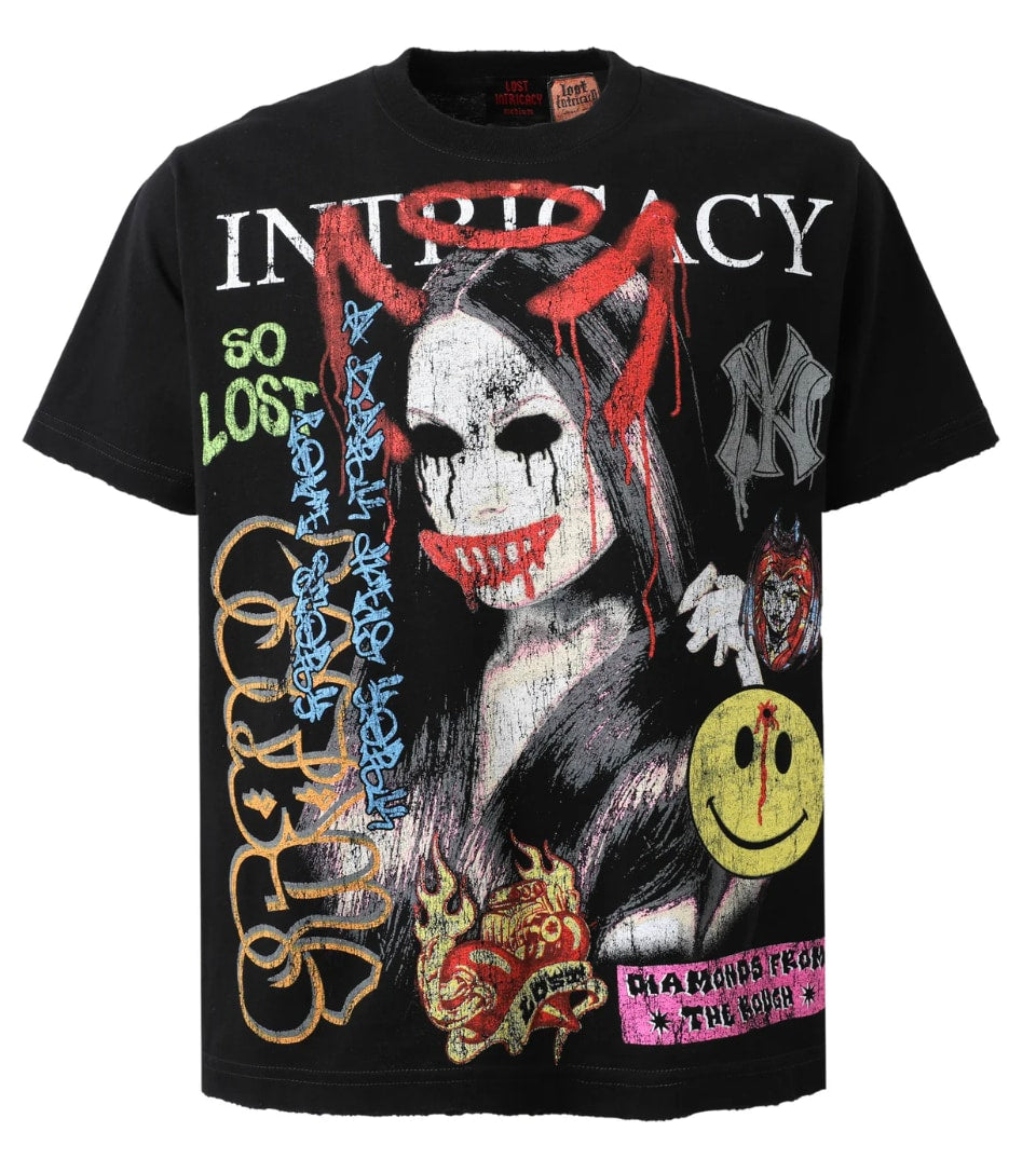 Lost Intricacy Black Front Page Mag T-Shirt