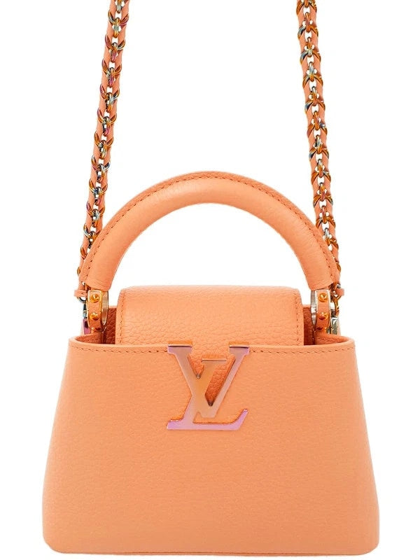 Louis Vuitton Capucines MINI Leather Orange Handbag M22606