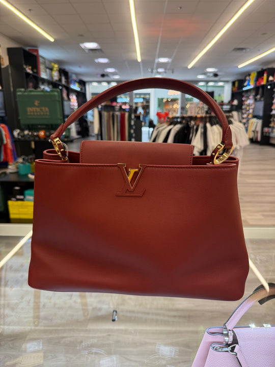 Louis Vuitton Capucines GM Souple Satchel Rust Red M13027