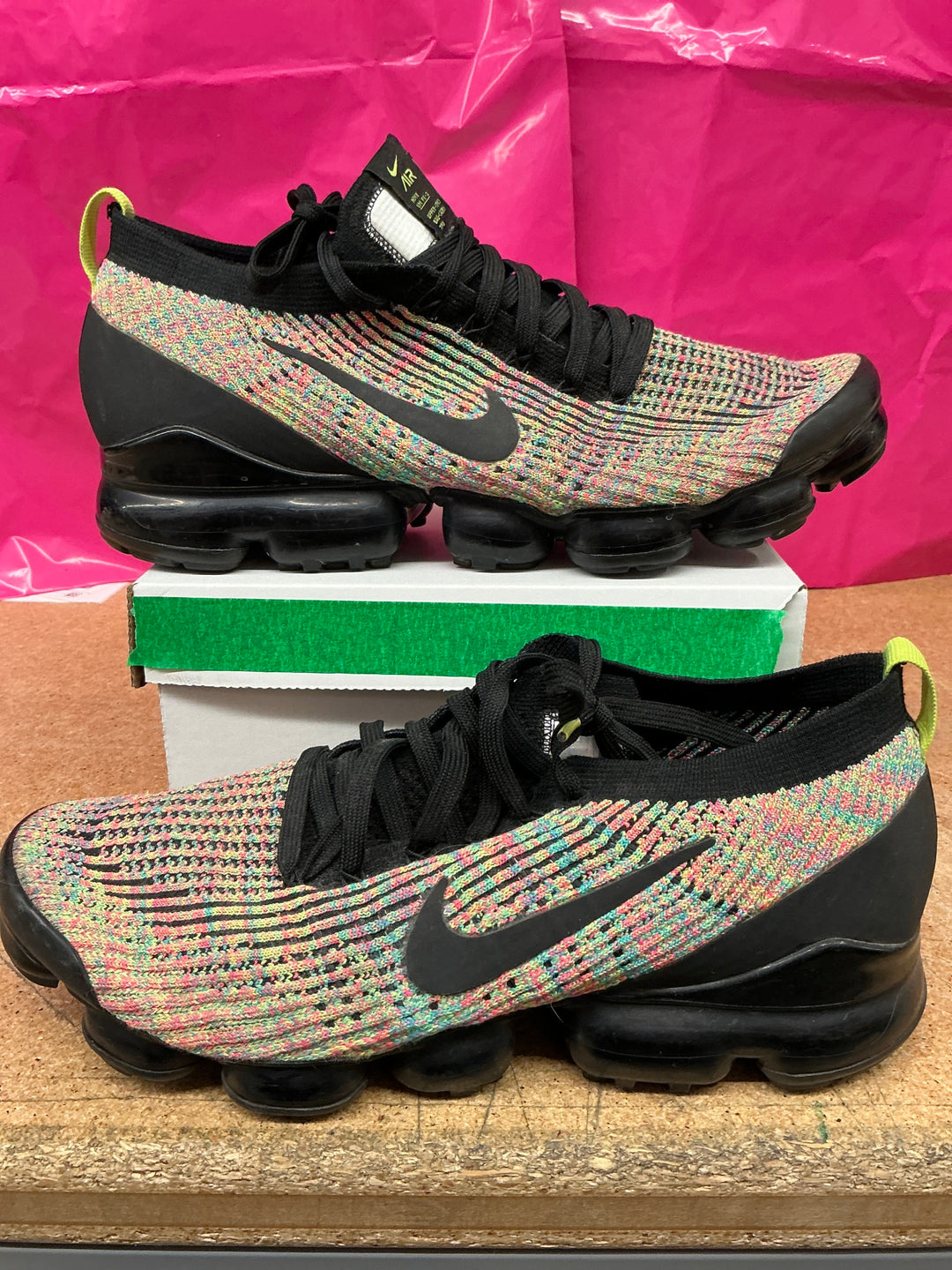Nike Air VaporMax Flyknit Multicolor Mens 11 Used No Box