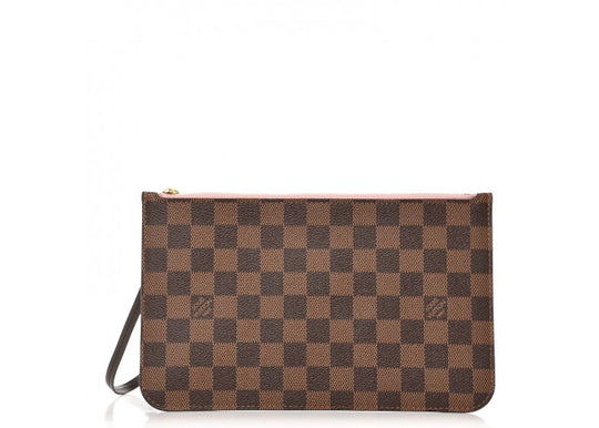 Louis Vuitton Pochette Damier Ebene Rose Ballerine Lining