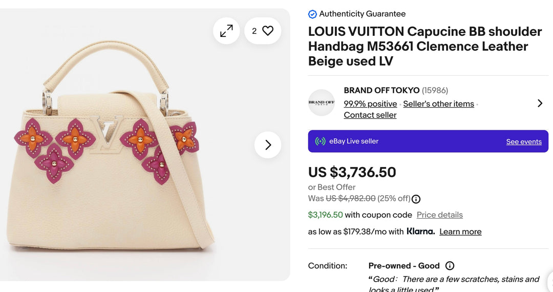 Louis Vuitton Capucines BB Flower Tinsel Handbag M53661