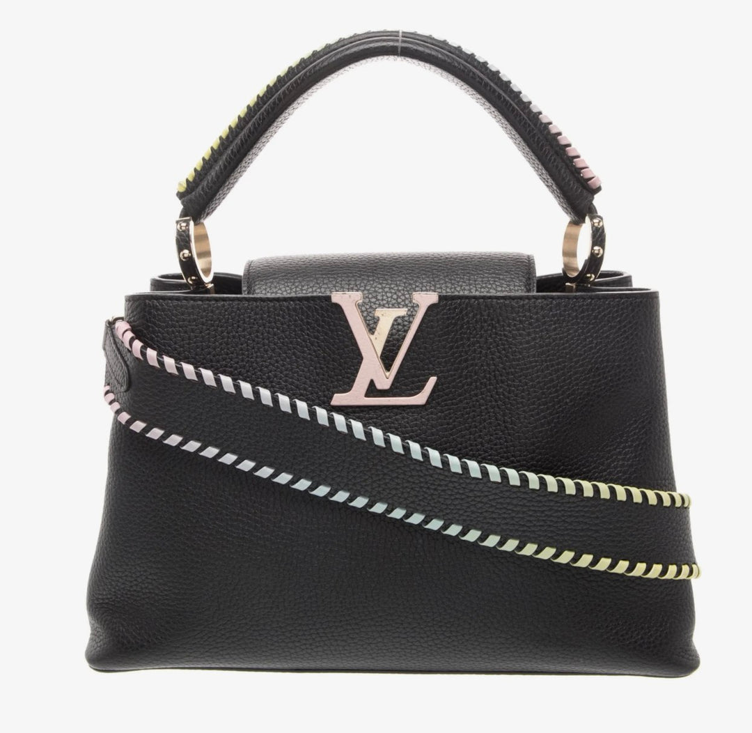 Louis Vuitton Capucine BB Black Taurillon Leather with Silver Handle