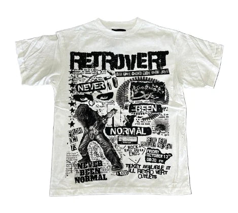 Retrovert Rhinestone Never Been Normal T-Shirt - Clothing - Mens - Jawns on Fire Sneakers & Shoes