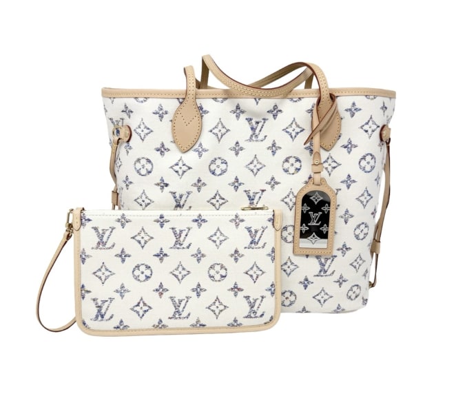 Louis Vuitton Neverfull MM Cream Multicolor Rainbow Nautical Limited Edition
