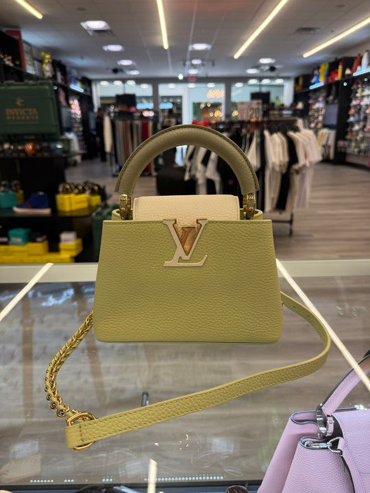 Louis Vuitton Capucine Mini Taurillon Leather Top Handle Green Bag -  M22916