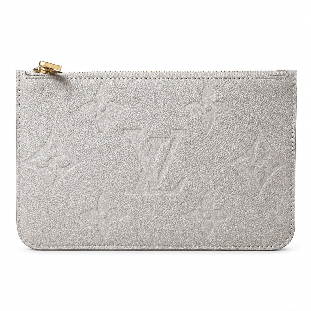 Louis Vuitton Light Gray Embossed Monogram Pouch