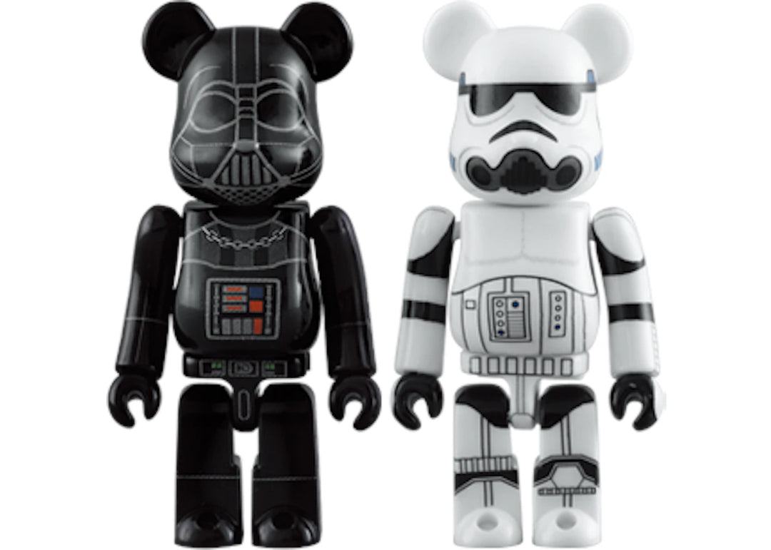 Bearbrick Darth Vader &amp; Stormtrooper 2 Pack 100% Black