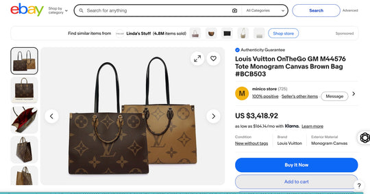 Louis Vuitton Onthego Monogram Giant Reverse MM Brown