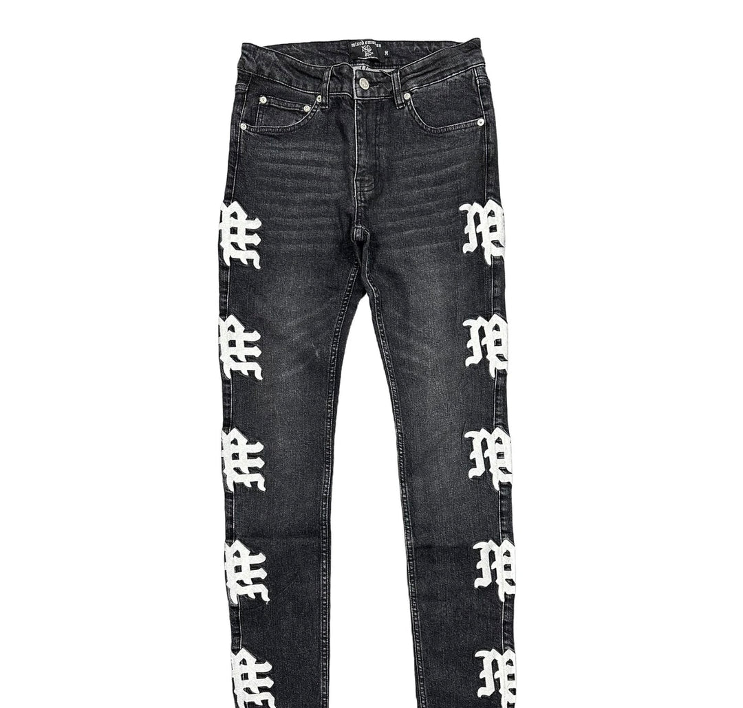 Mixed Emotions Monogram Denim Black Wash Jeans