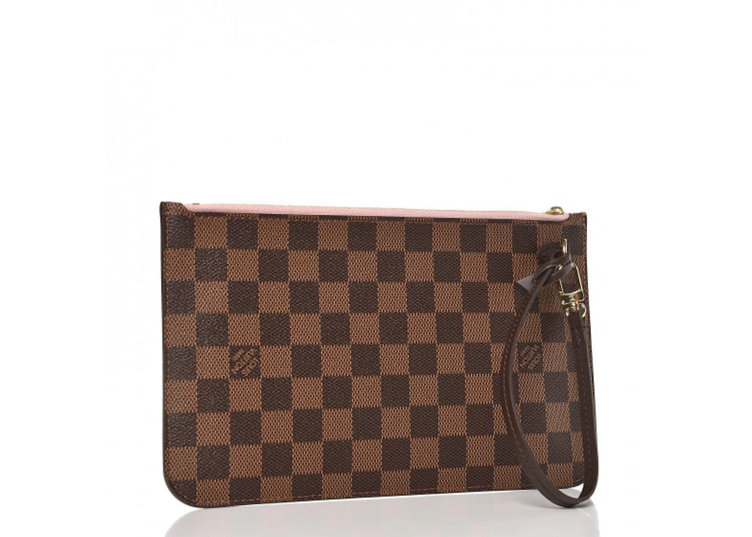 Louis Vuitton Pochette Damier Ebene Rose Ballerine Lining