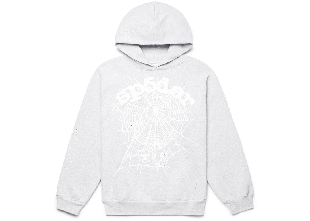 Sp5der OG Web Hoodie Heather Grey - Clothing - Mens - Jawns on Fire Sneakers & Shoes