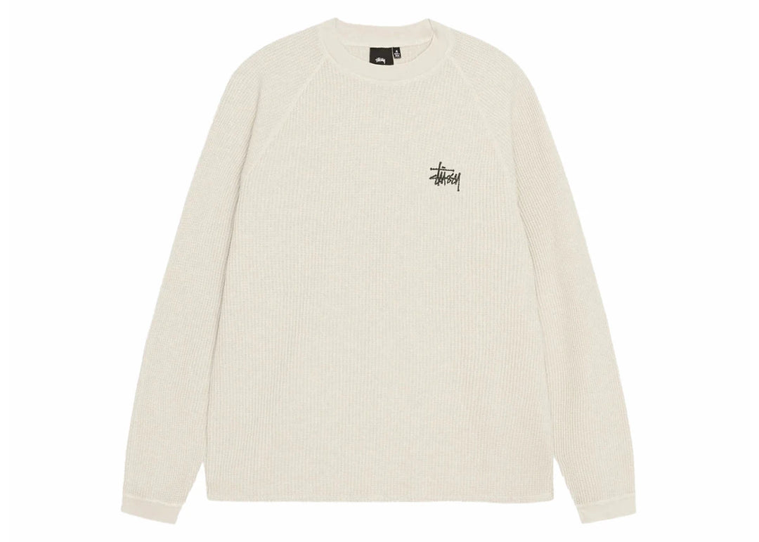 Stussy Raglan Thermal L/S Crew Bone - Clothing - Mens - Jawns on Fire Sneakers &amp; Shoes