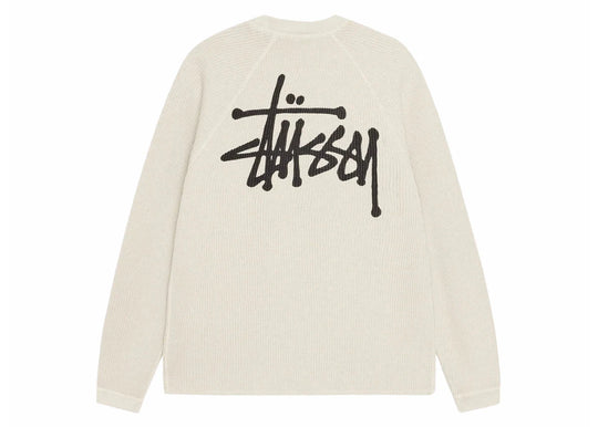 Stussy Raglan Thermal L/S Crew Bone - Clothing - Mens - Jawns on Fire Sneakers &amp; Shoes