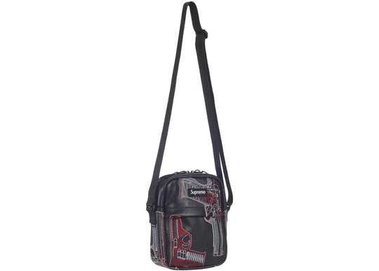 Supreme Guns Embroidered Leather Shoulder Bag Black - Handbags - Jawns on Fire Sneakers & Shoes