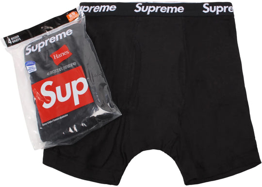 Supreme Hanes Boxer Briefs (4 Pack) Black - Clothing Accessory - Jawns on Fire Sneakers & Shoes