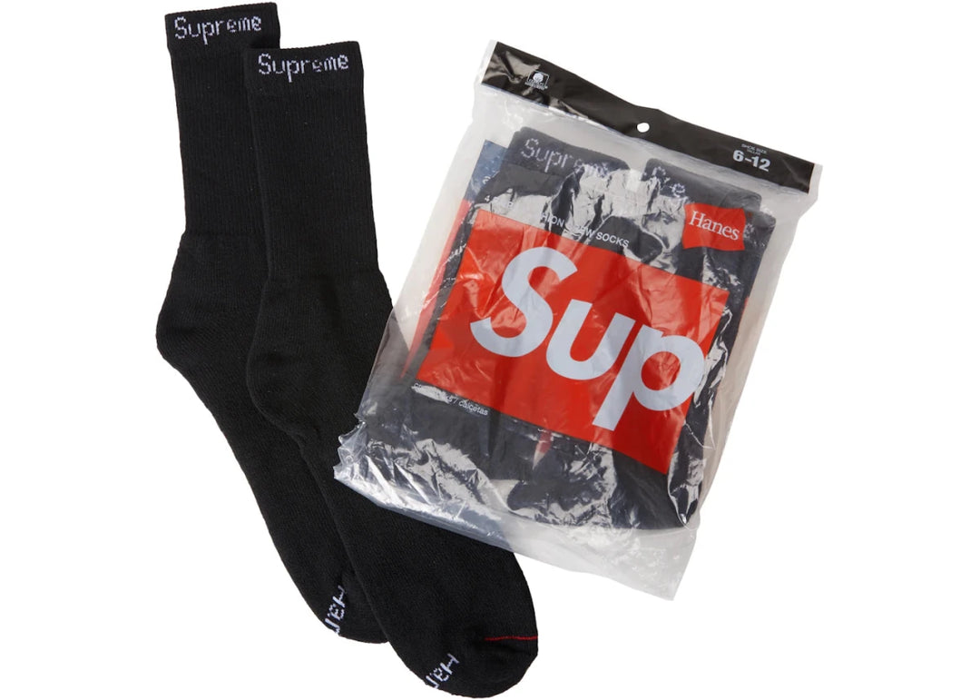 Supreme Hanes Socks (4 Pack) Black - Clothing Accessory - Jawns on Fire Sneakers &amp; Shoes