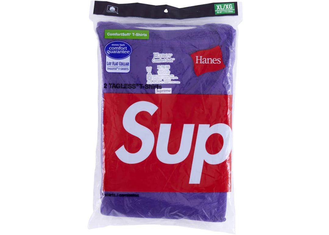 Supreme Hanes Tagless Tees (2 Pack) Purple - Clothing - Mens - Jawns on Fire Sneakers & Shoes