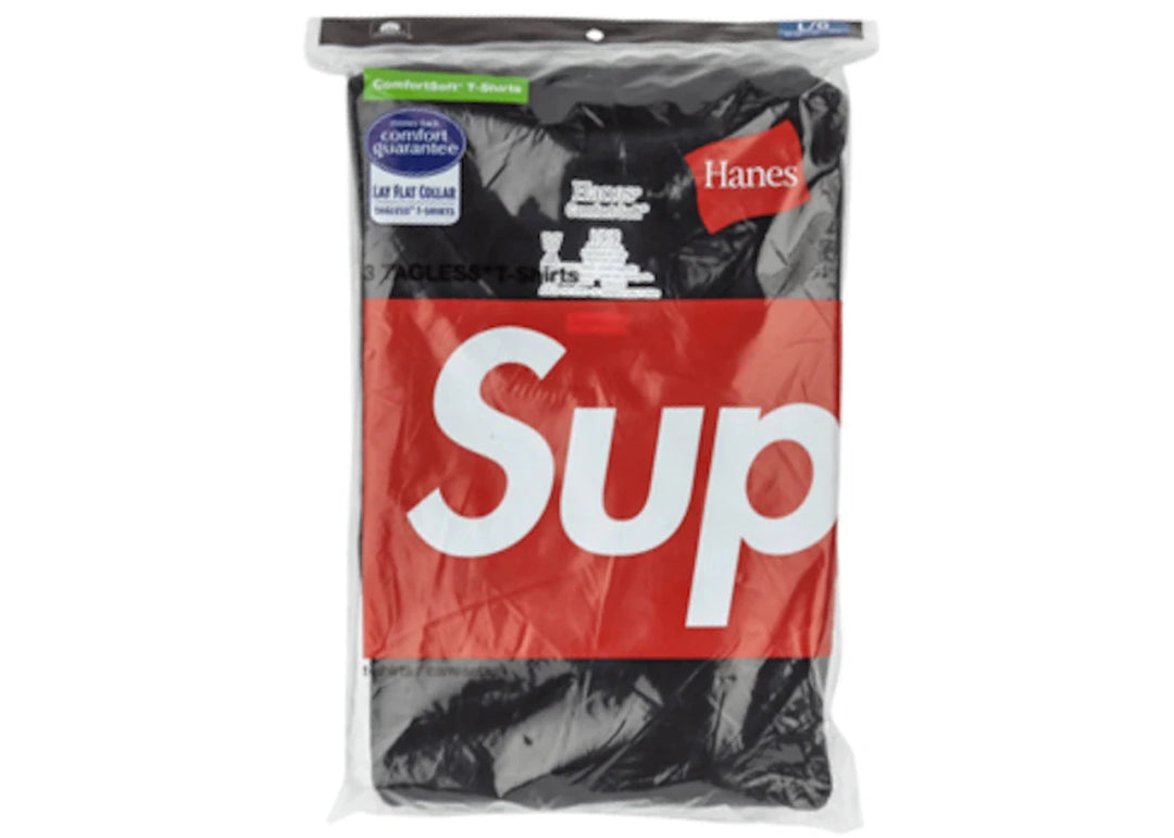 Supreme Hanes Tagless Tees (3 Pack) Black - Clothing Accessory - Jawns on Fire Sneakers &amp; Shoes