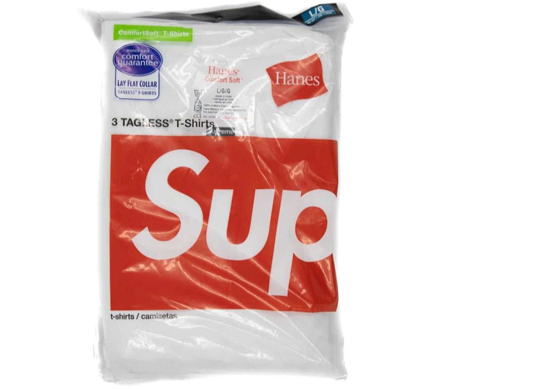 Supreme Hanes Tagless Tees (3 Pack) White - Clothing Accessory - Jawns on Fire Sneakers & Shoes