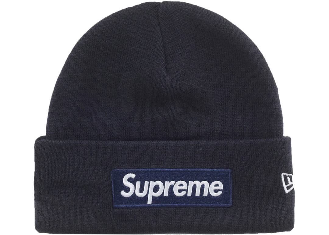 Supreme New Era Box Logo Beanie (FW25) Navy - Clothing Accessory - Jawns on Fire Sneakers & Shoes