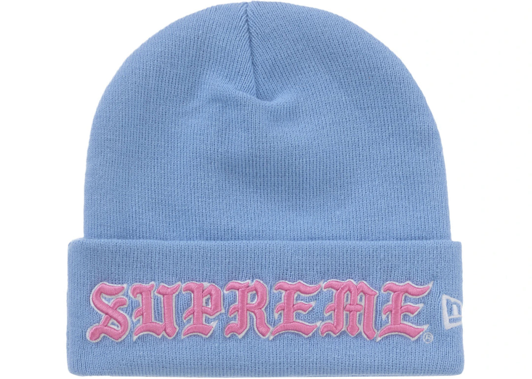 Supreme New Era Old English Beanie Blue - Clothing Accessory - Jawns on Fire Sneakers & Shoes