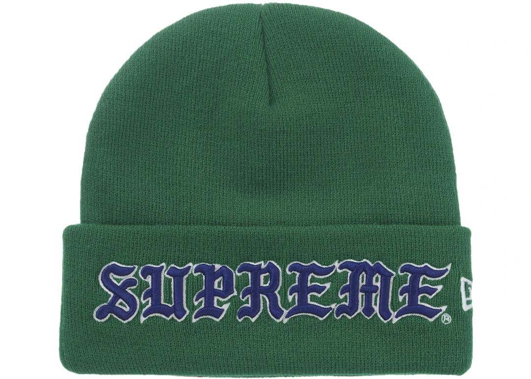 Supreme New Era Old English Beanie Green - Clothing Accessory - Jawns on Fire Sneakers & Shoes