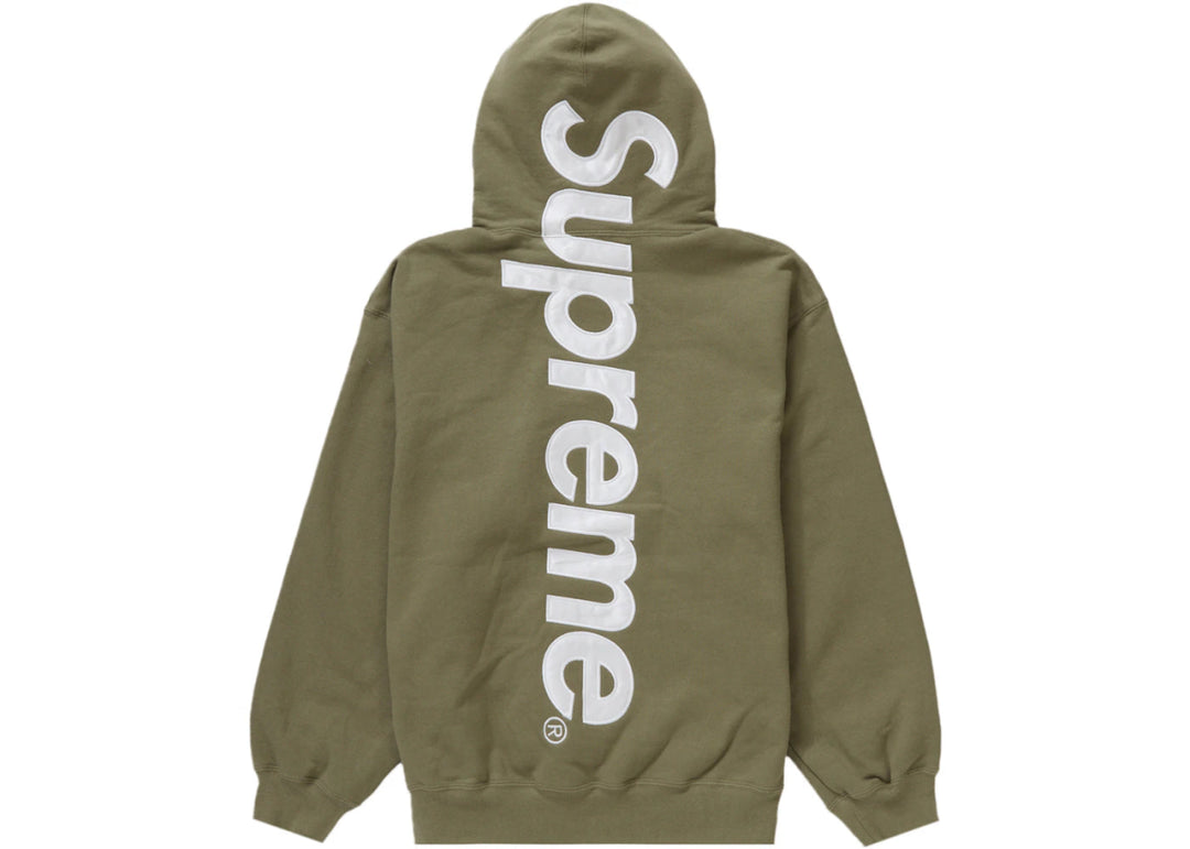 Supreme Satin Appliqué Hooded Sweatshirt (FW23) Light Olive - Clothing - Mens - Jawns on Fire Sneakers & Shoes