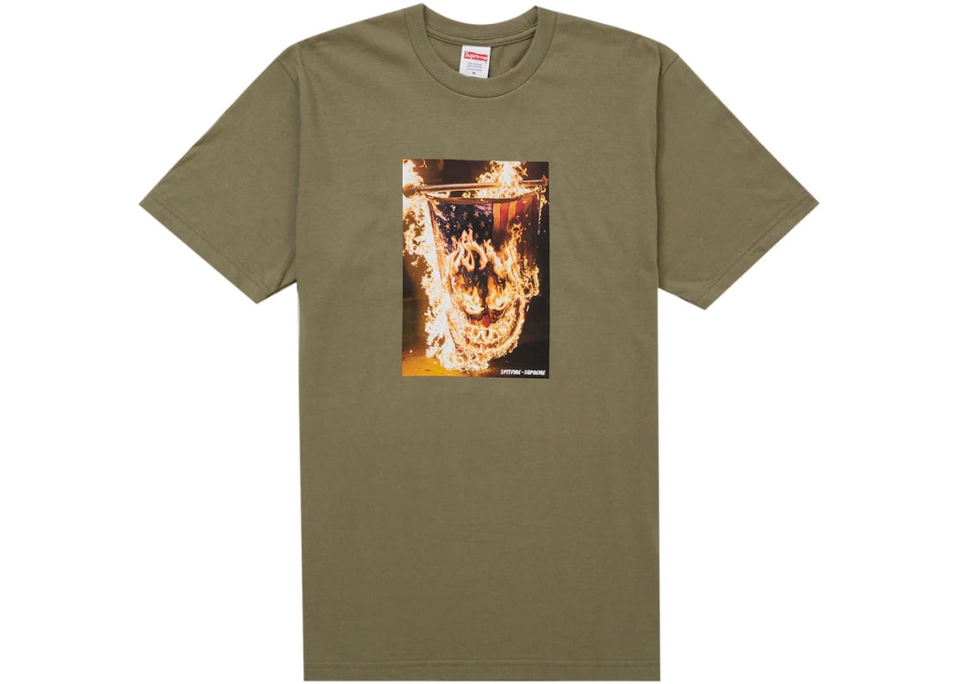Supreme Spitfire Flag Tee Olive - Clothing - Mens - Jawns on Fire Sneakers & Shoes