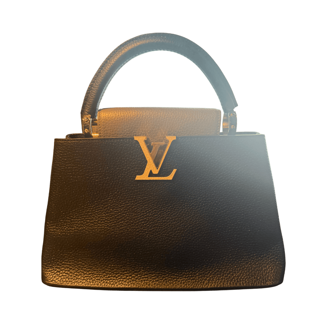 Louis Vuitton Capucines BB Two-Tone Black Taurillon Leather Top Handle Bag