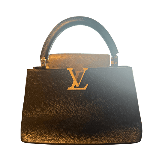Louis Vuitton Capucines BB Two-Tone Black Taurillon Leather Top Handle Bag
