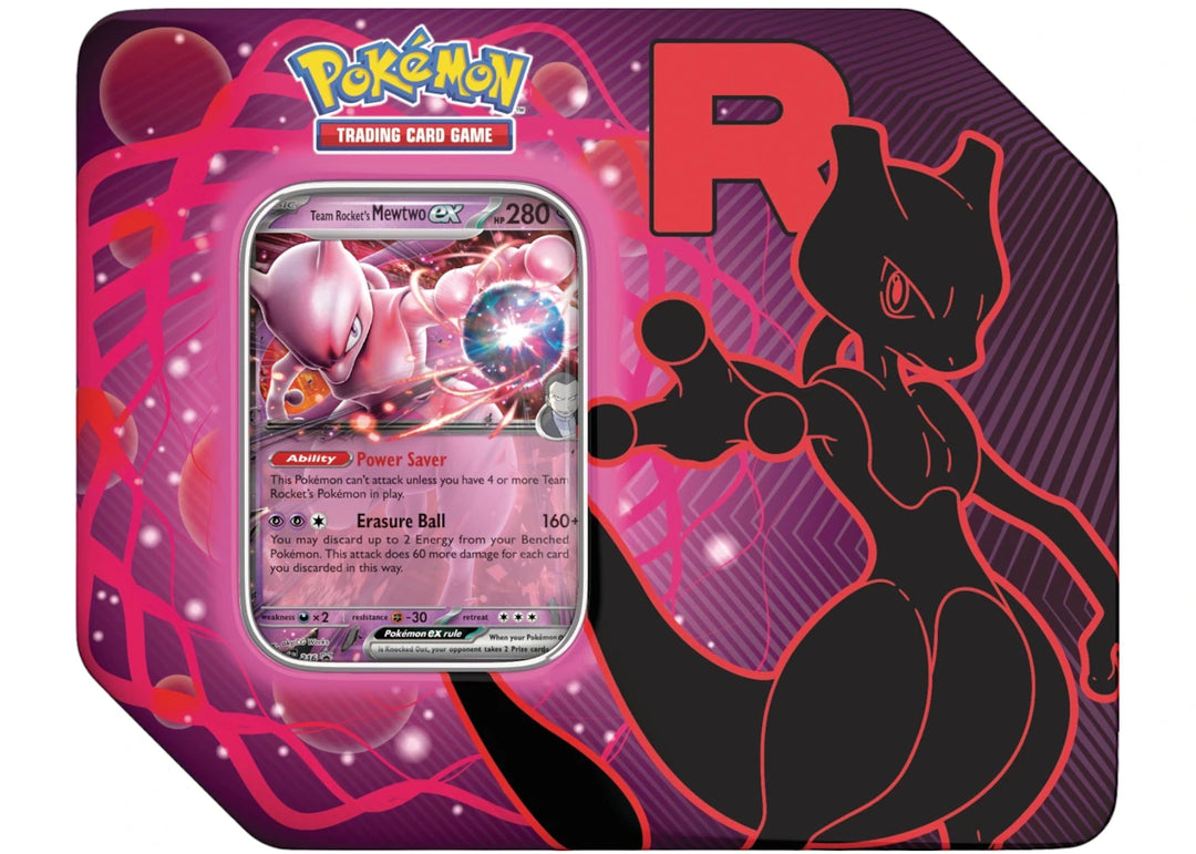 2025 Pokémon Team Rocket Mewtwo Ex Tin