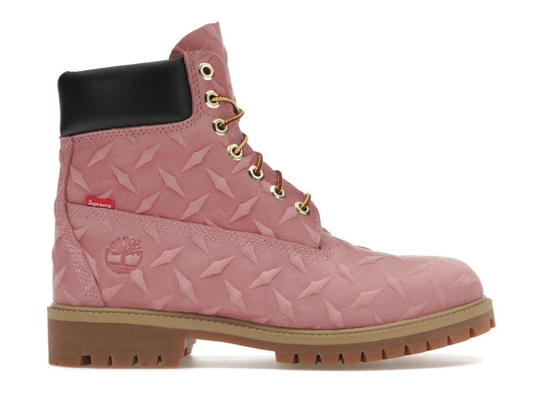 Timberland 6" Premium Waterproof Boot Supreme Diamond Plate Pink - Sneakers - Jawns on Fire Sneakers & Shoes
