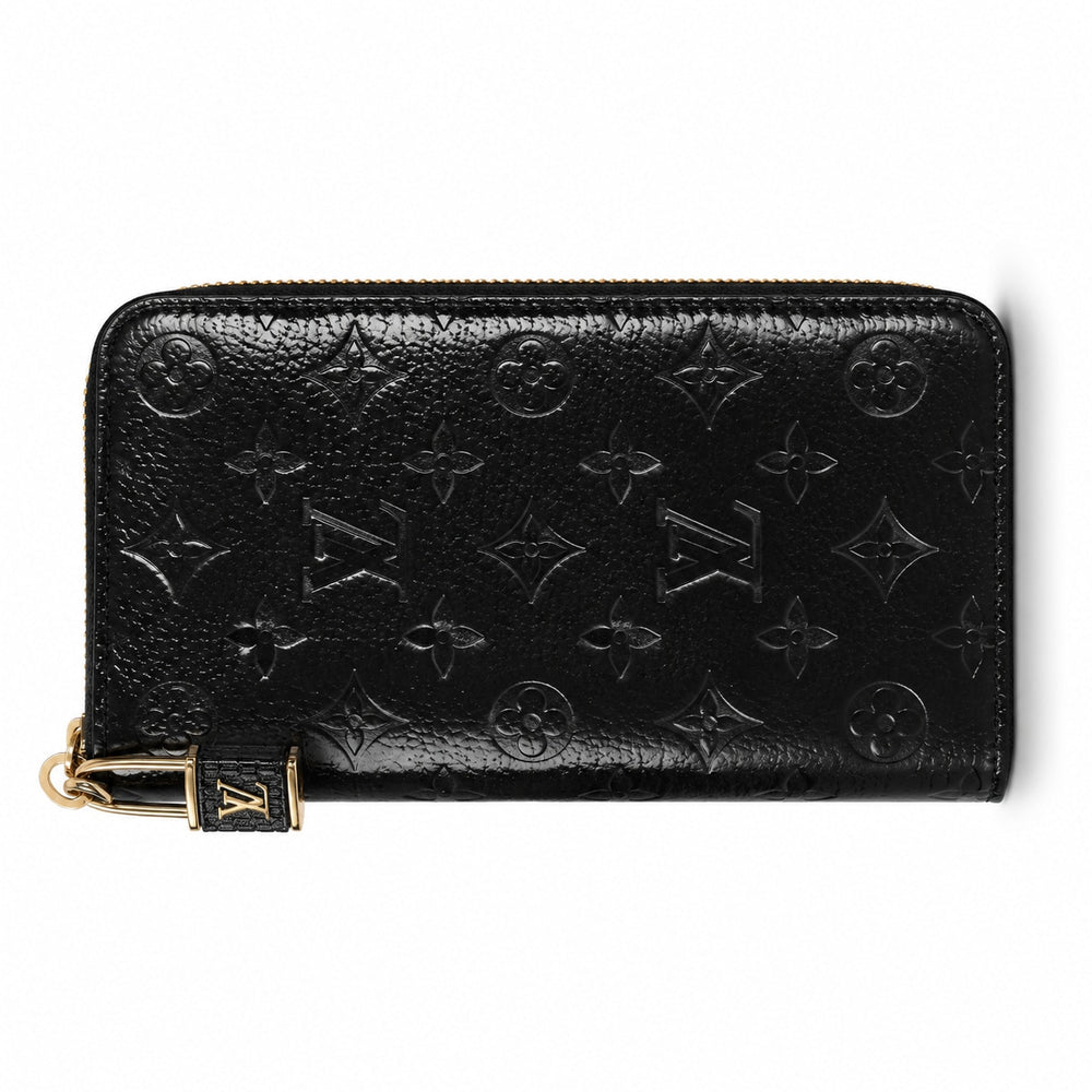 Louis Vuitton Exotic Zippy Long Wallet Lizard Noir Black