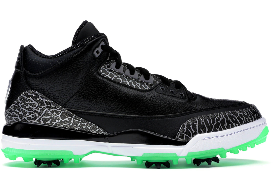 Jordan 3 Retro Golf Black Green Glow