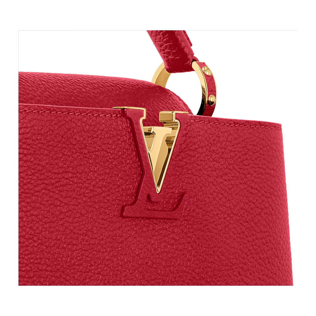 Louis Vuitton Capucine MM Taurillon Leather Top Handle Scarlet Bag M52689