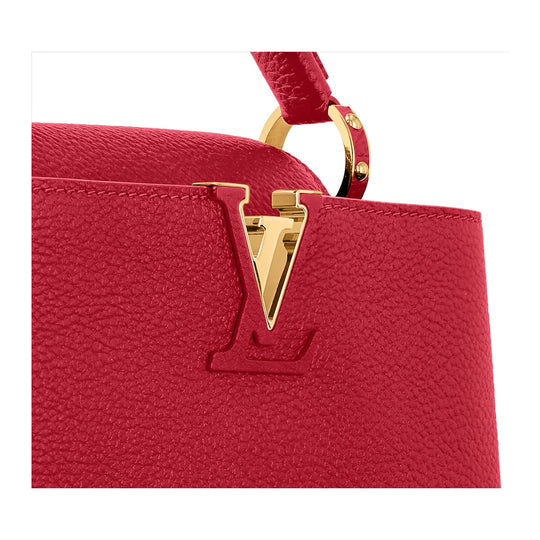 Louis Vuitton Capucine MM Taurillon Leather Top Handle Scarlet Bag M52689