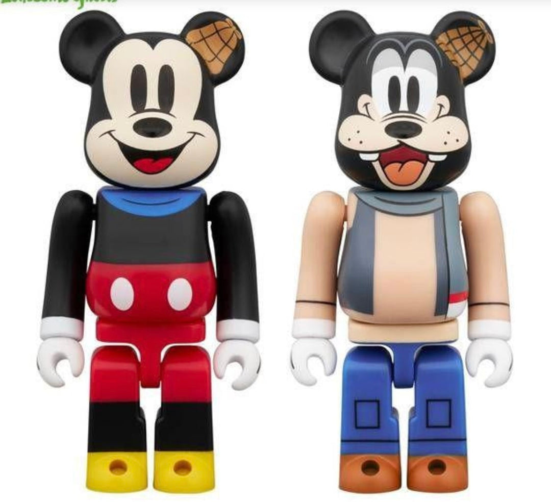 Bearbrick Lonesome Ghosts Mickey &amp; Goofy 100% 2 Pack