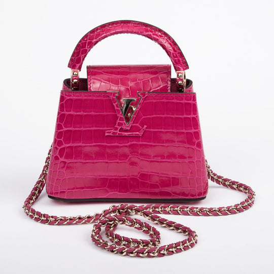 Louis Vuitton Alligator Capucines BB Fuchsia N81215