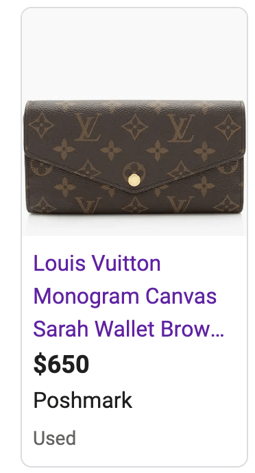 Louis Vuitton Sarah Wallet Monogram Brown