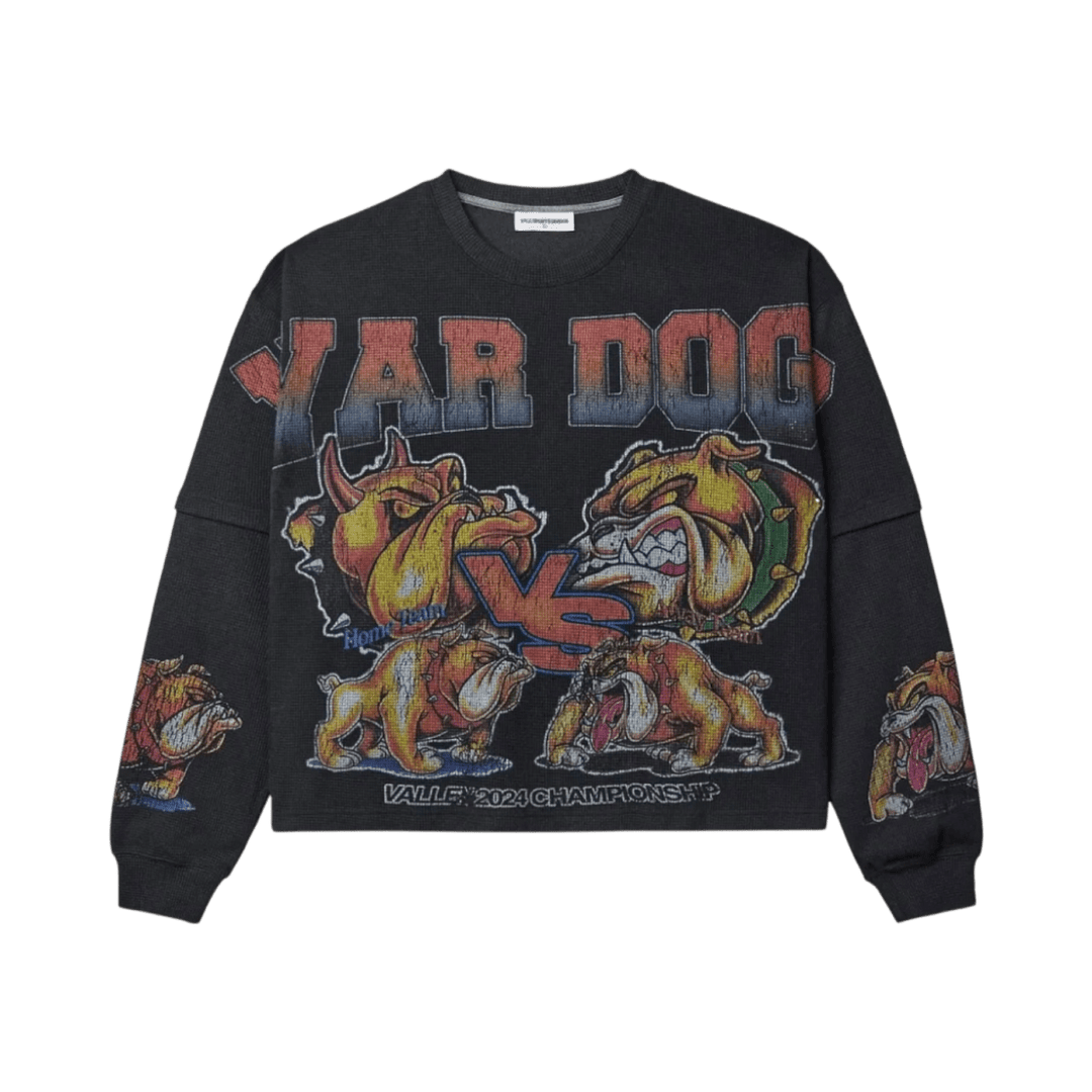 Vale War Dog Thermal Black Long Sleeve - T-Shirt - Jawns on Fire Sneakers & Shoes